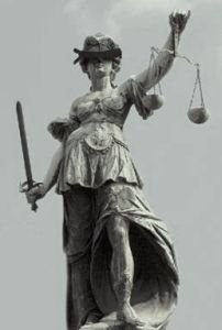 Lady Justice in court